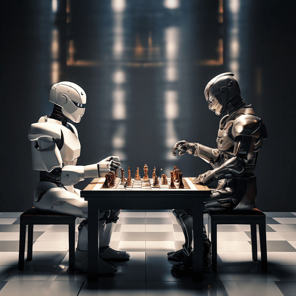 robot playing chess 